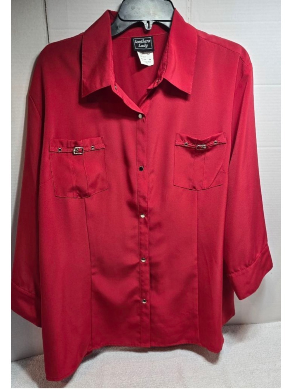 Women's Southern Lady Red Button Down Shirt 22W